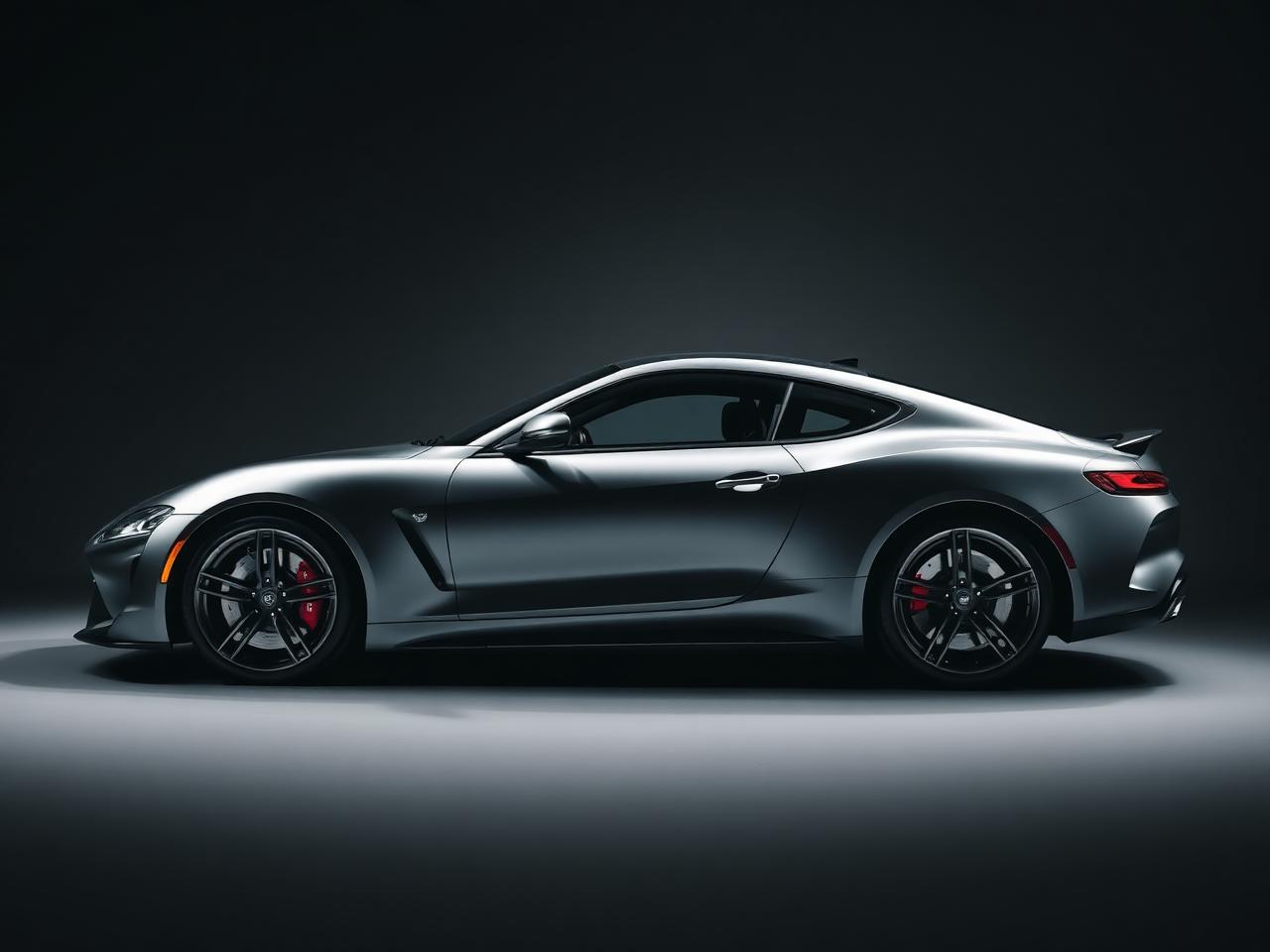 High-end European sports car in studio lighting